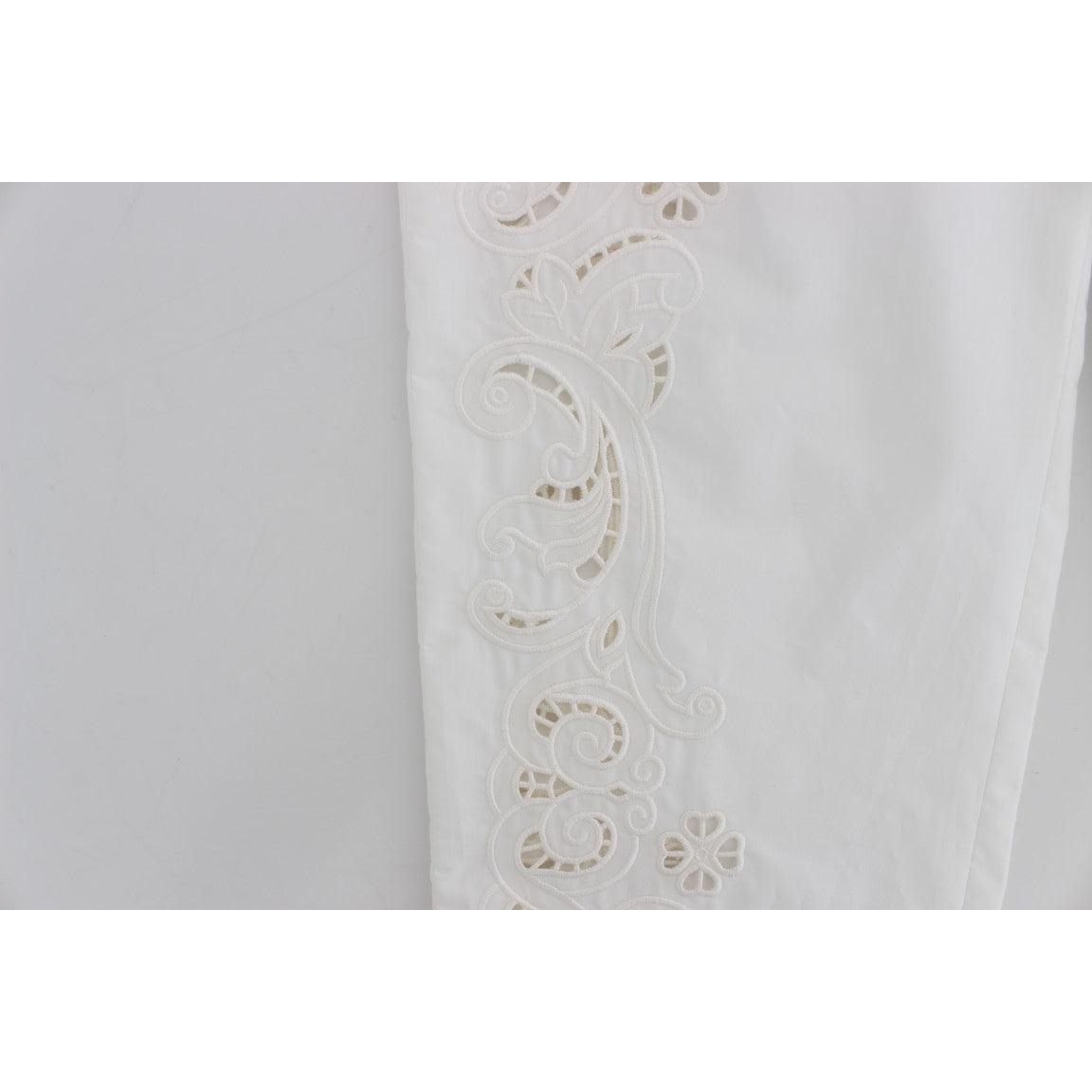 White Floral Cutout Dress Sicily Pants - coffeewithmee2