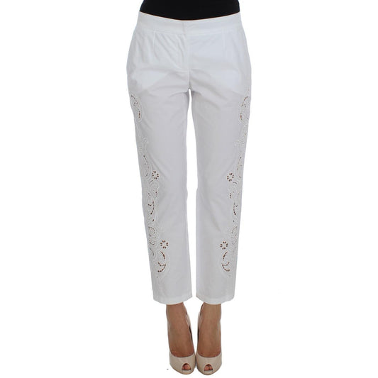 White Floral Cutout Dress Sicily Pants - coffeewithmee2