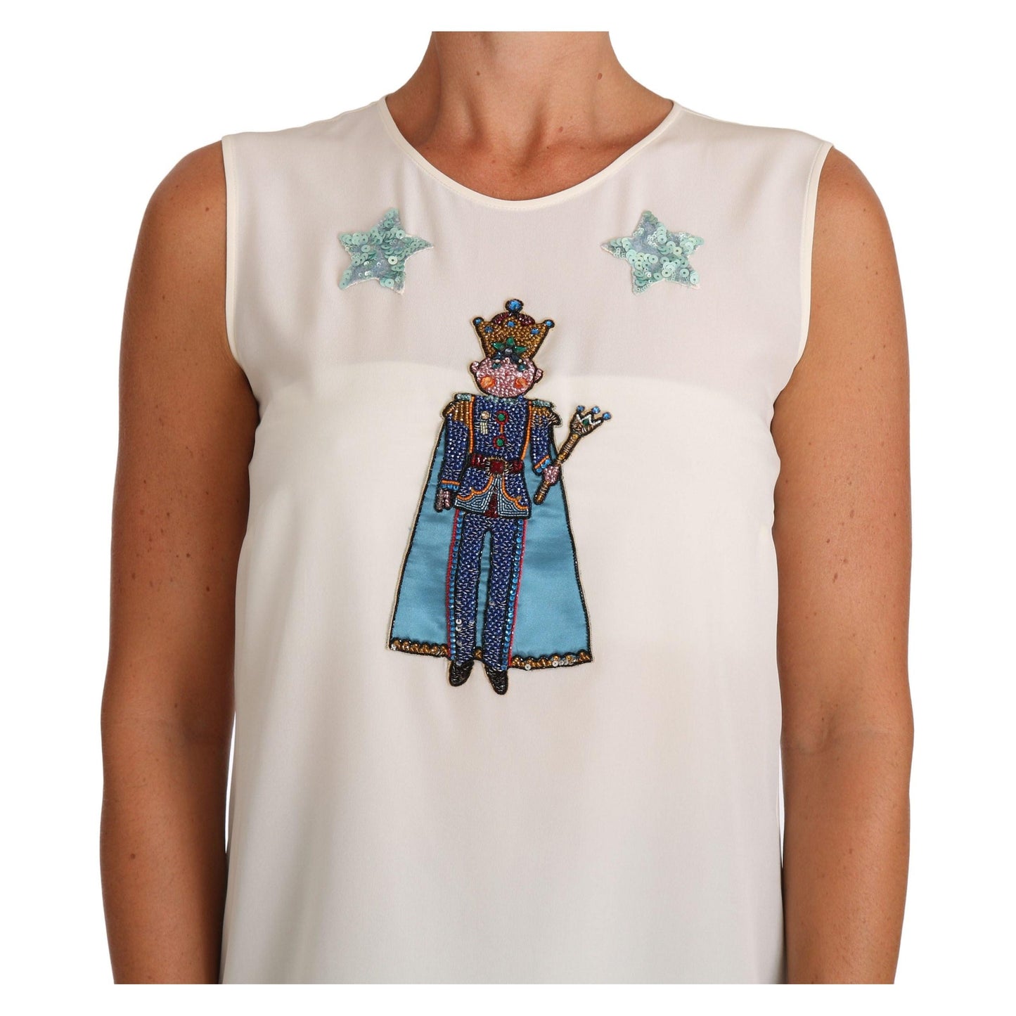 White Silk Crystal Sequined Fairy T-shirt - coffeewithmee2