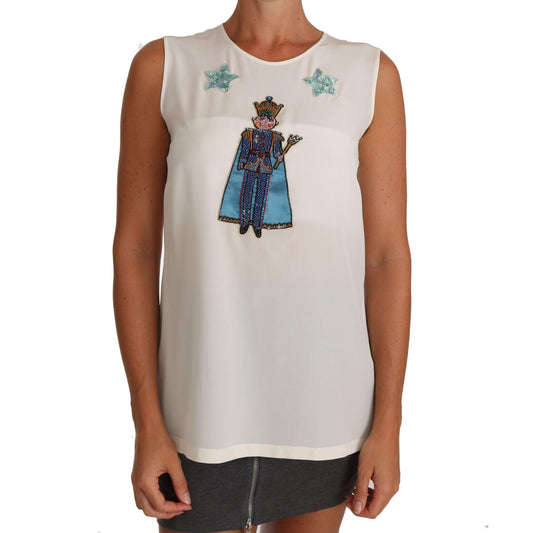 White Silk Crystal Sequined Fairy T-shirt - coffeewithmee2