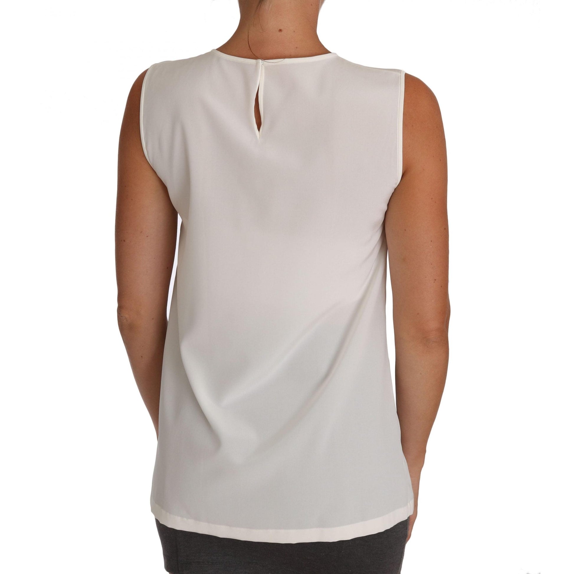 White Silk Embellished Crystal Sequin Fairy Top - coffeewithmee2