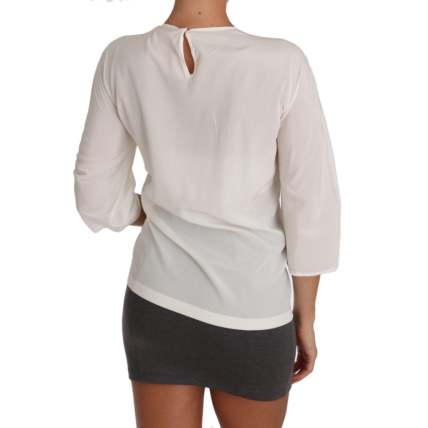 White Silk #dgfamily Blouse T-shirt - coffeewithmee2