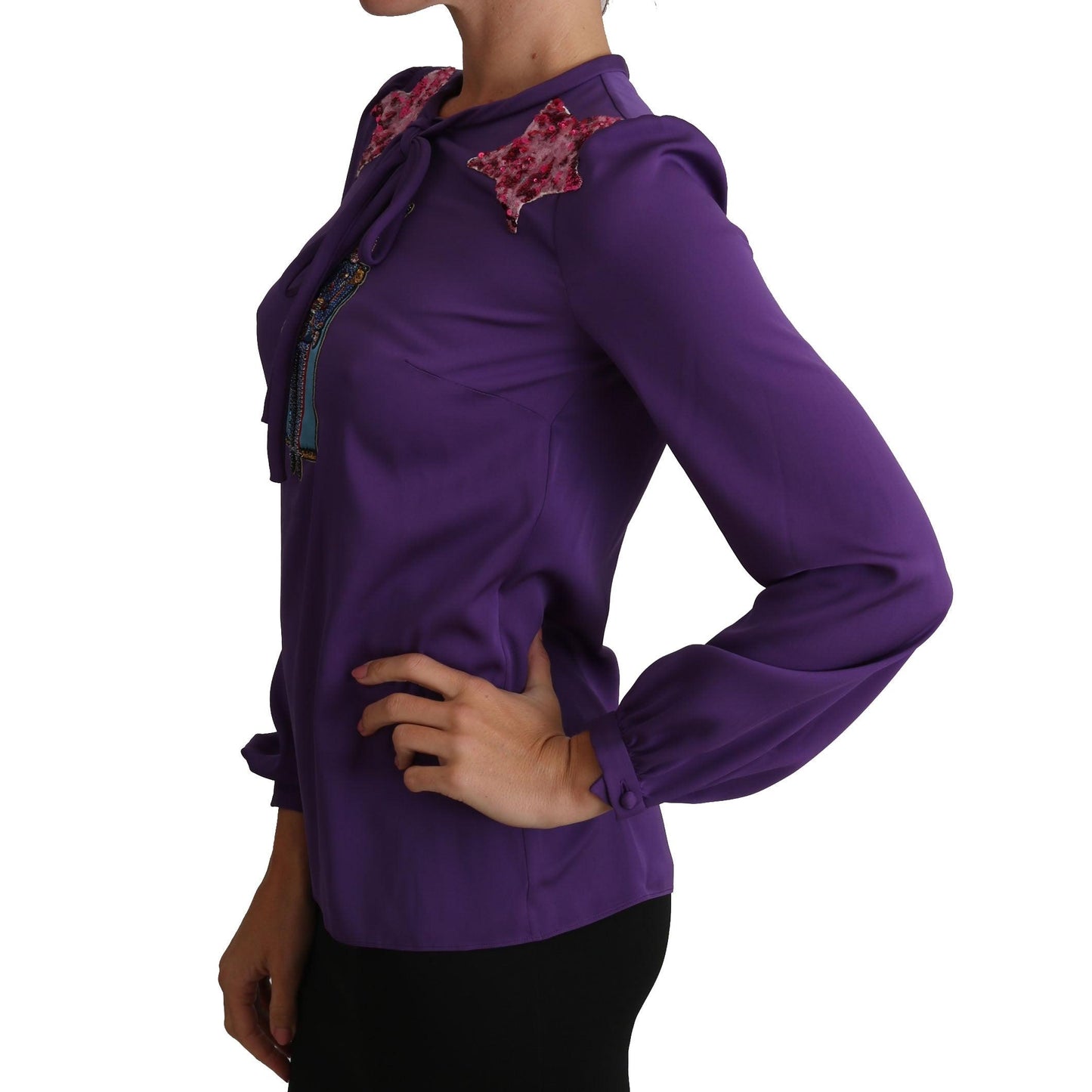 Purple Blouse Prince  Fairy Tale Embellished  Top - coffeewithmee2