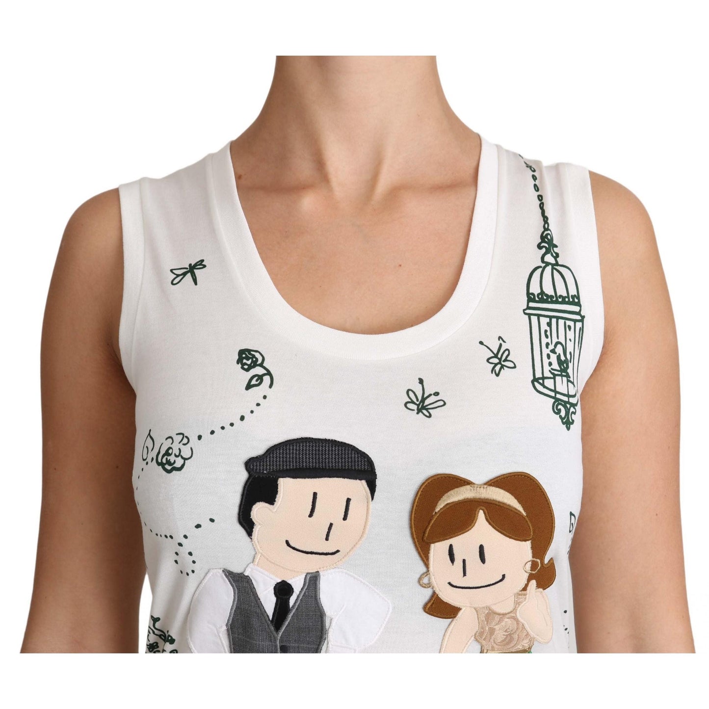 White Cotton #gdfamily  Sleeveless Shirt Tank Top - coffeewithmee2