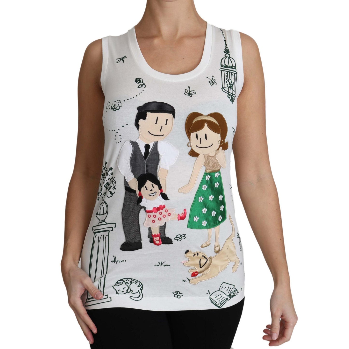 White Cotton #gdfamily  Sleeveless Shirt Tank Top - coffeewithmee2