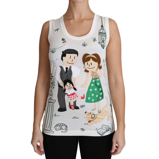 White Cotton #gdfamily  Sleeveless Shirt Tank Top - coffeewithmee2