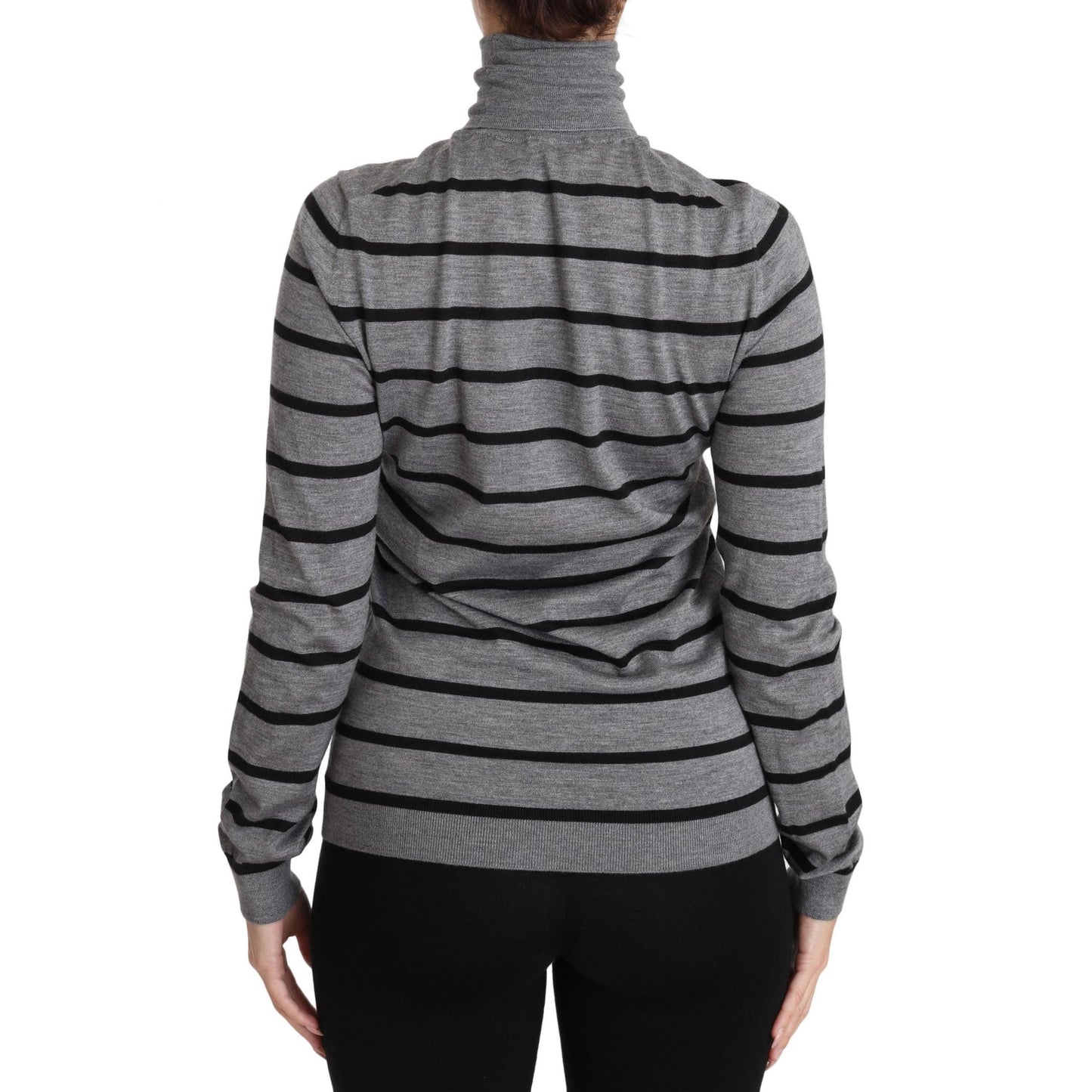 Gray Cashmere Silk Turtleneck Sweater - coffeewithmee2