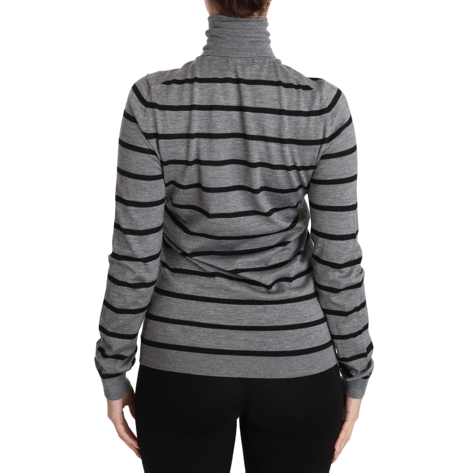 Gray Cashmere Silk Turtleneck Sweater - coffeewithmee2