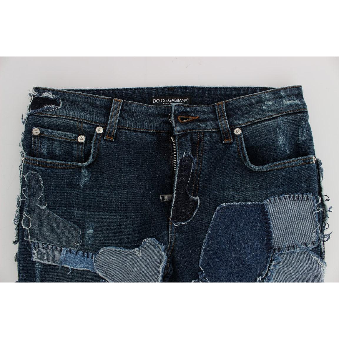 Stretch Blue Patchwork Jeans Shorts - coffeewithmee2