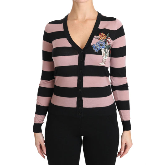 Pink Floral Cashmere Cardigan Sweater - coffeewithmee2