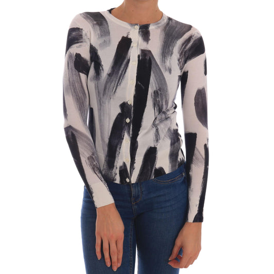 Cardigan Lightweight Silk Paint Stroke Sweater - coffeewithmee2