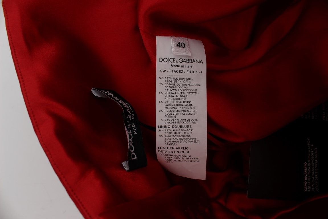 Red Silk Crystal Roses Shorts - coffeewithmee2