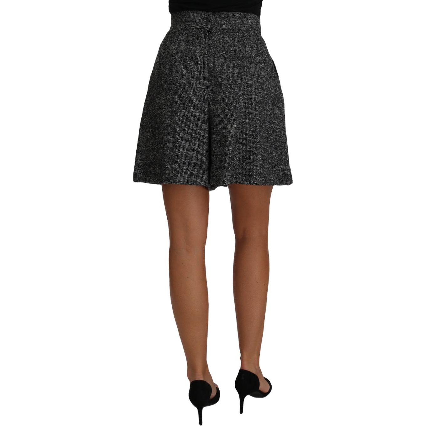 Gray Wool High Waist Mini Shorts Skirt - coffeewithmee2