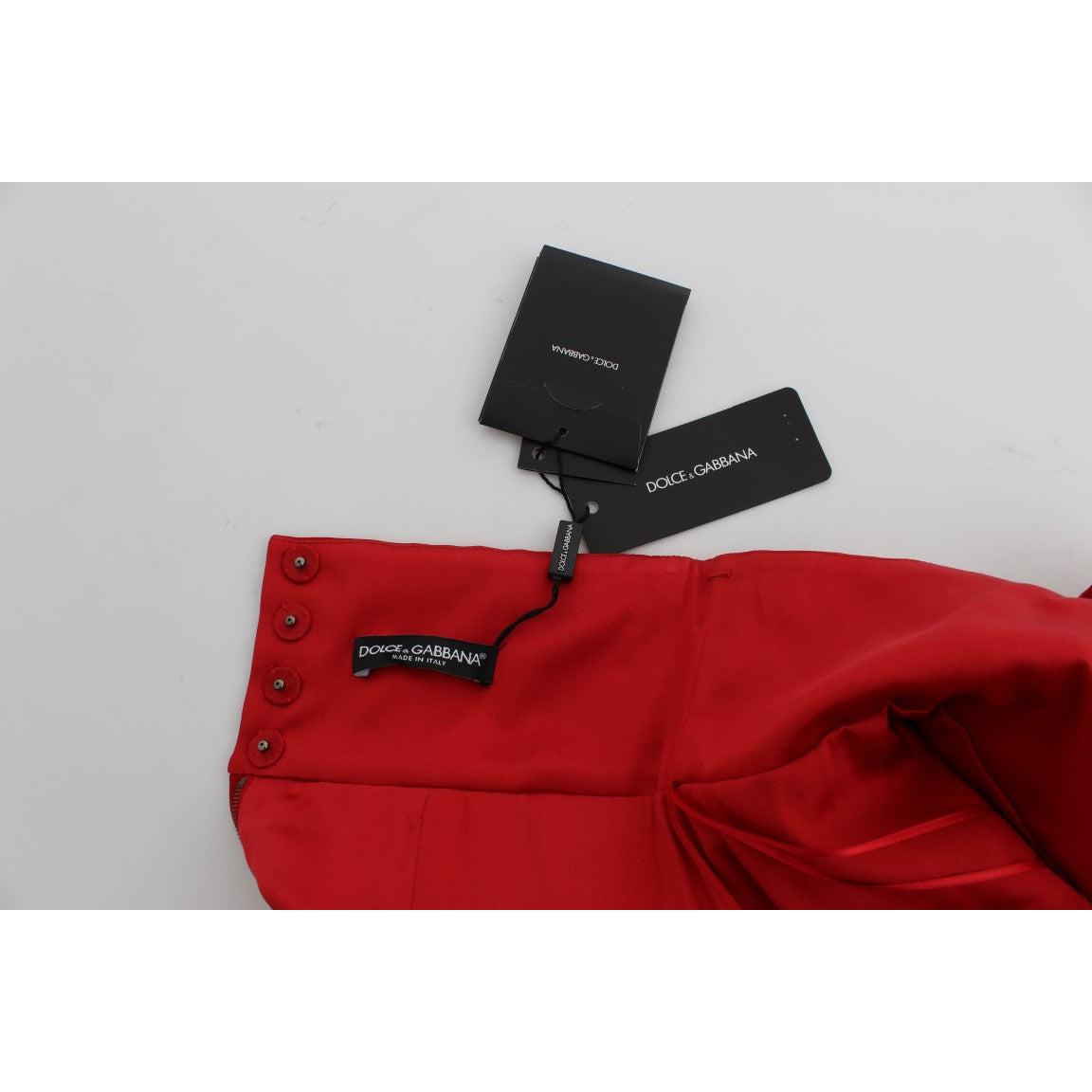 Red Silk Crystal Roses Shorts - coffeewithmee2