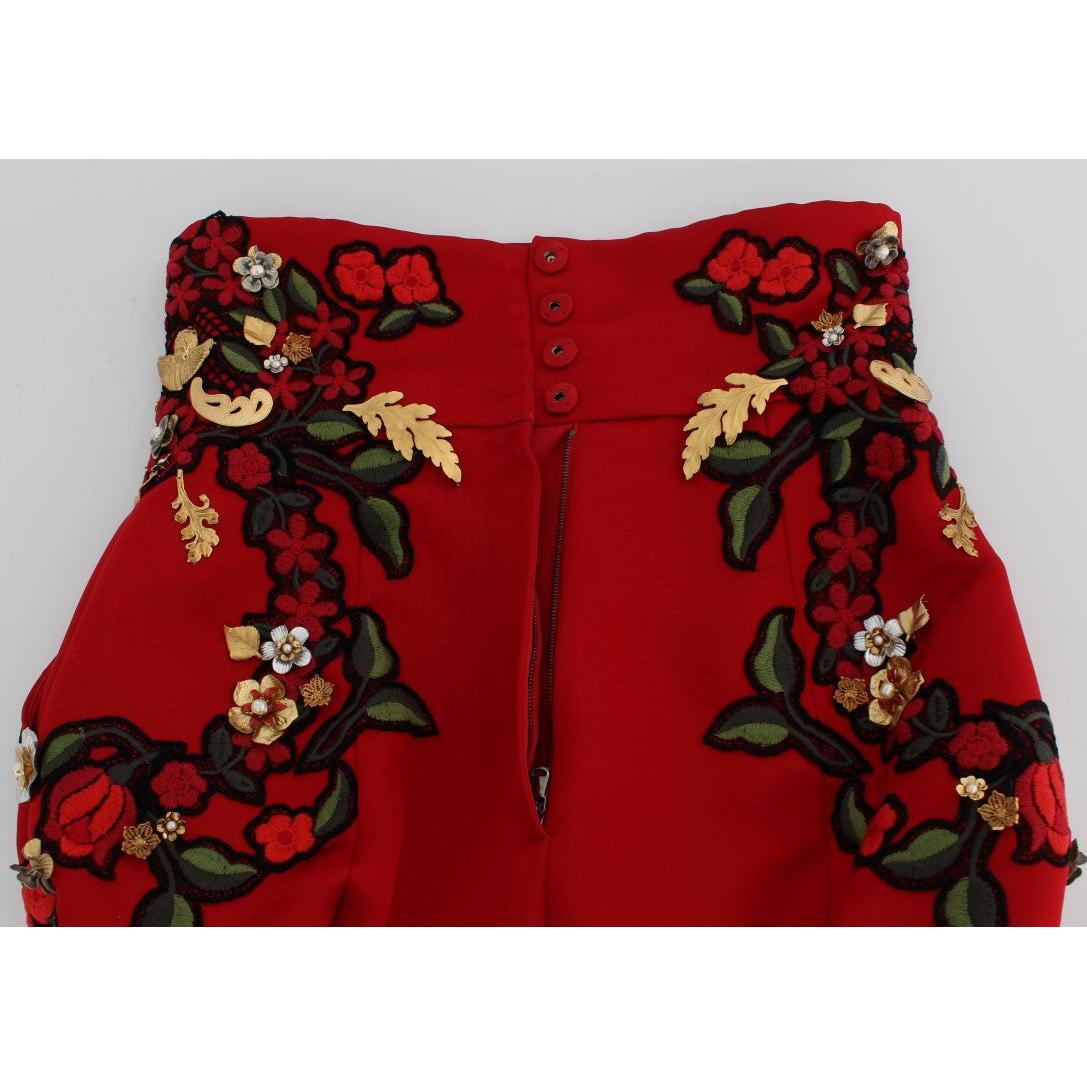 Red Silk Roses Sicily Shorts - coffeewithmee2