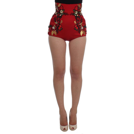 Red Silk Roses Sicily Shorts - coffeewithmee2