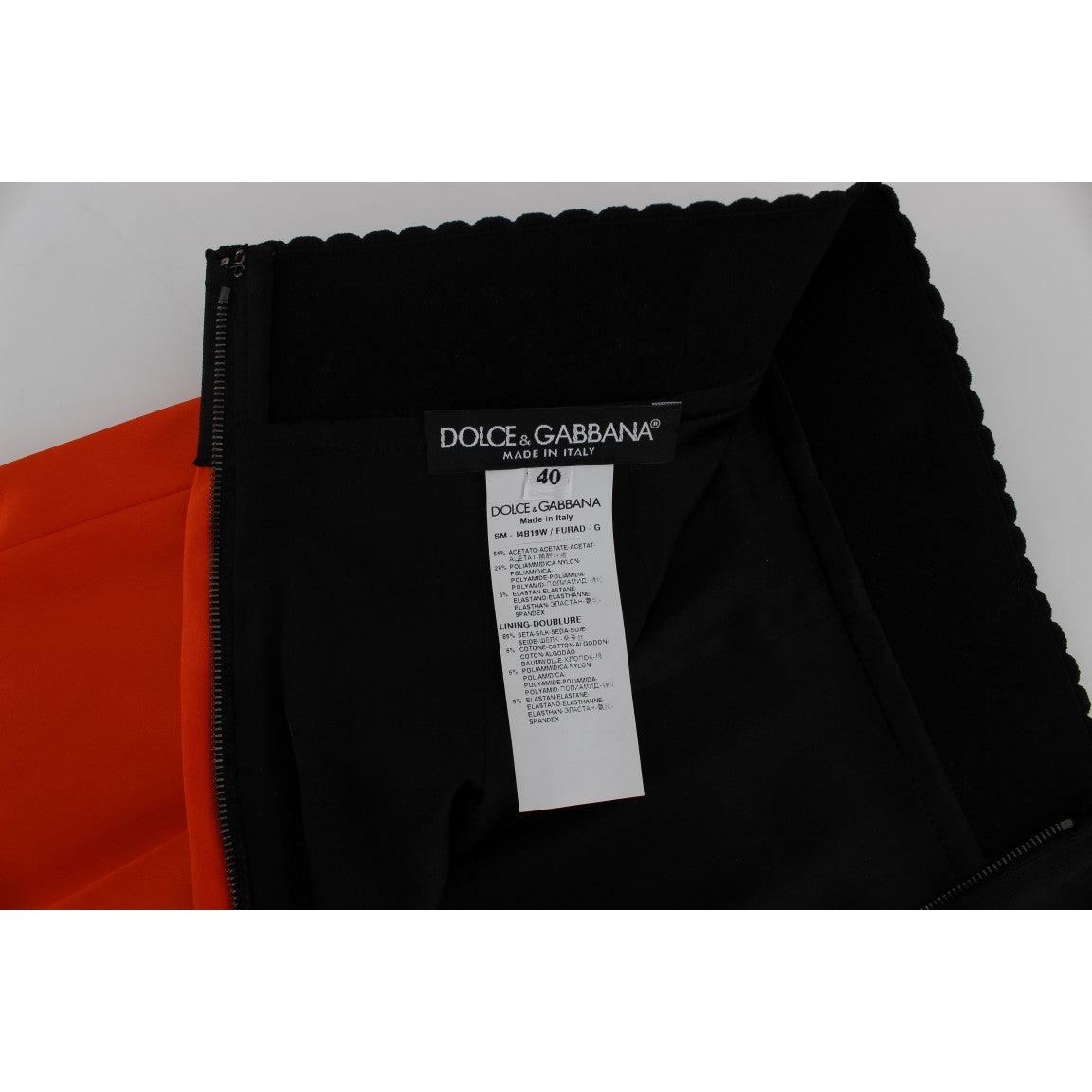 Orange Black Lace Pencil Skirt - coffeewithmee2