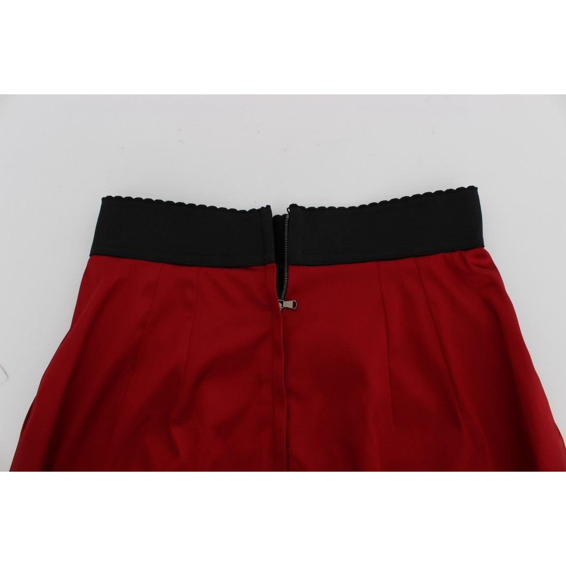 Red Black Lace A-Line Above Knee Skirt - coffeewithmee2