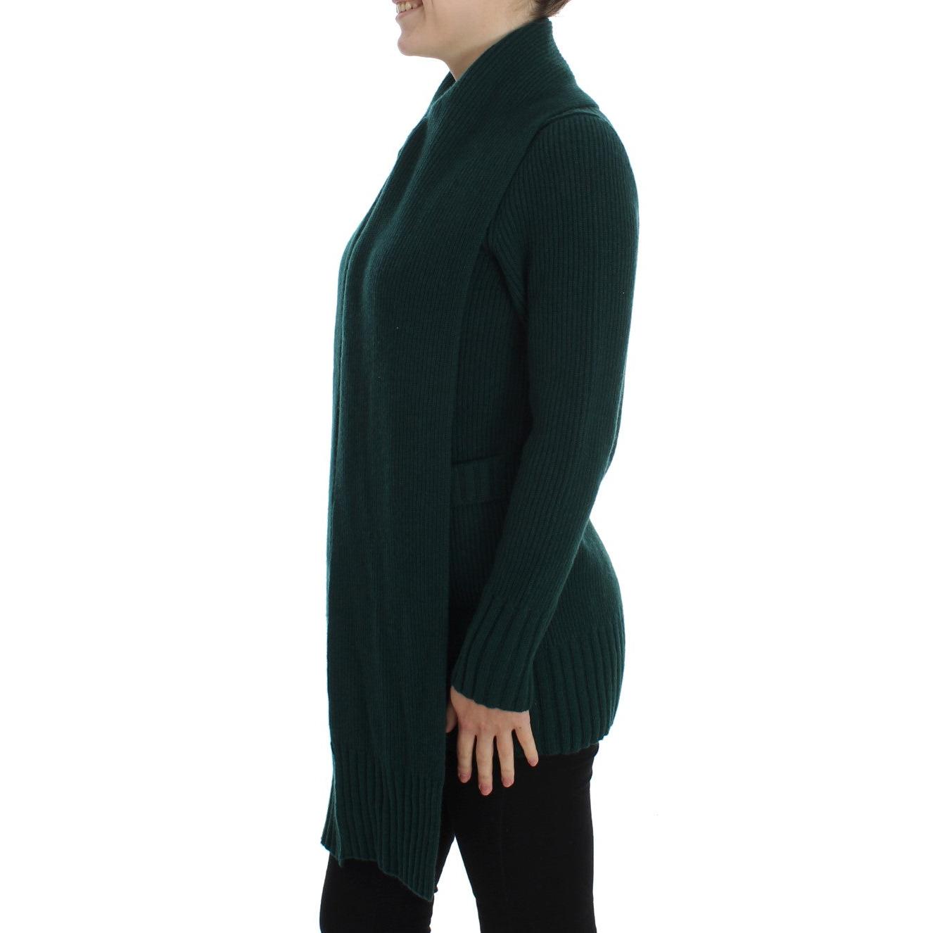 Green Knitted Cashmere Cardigan - coffeewithmee2