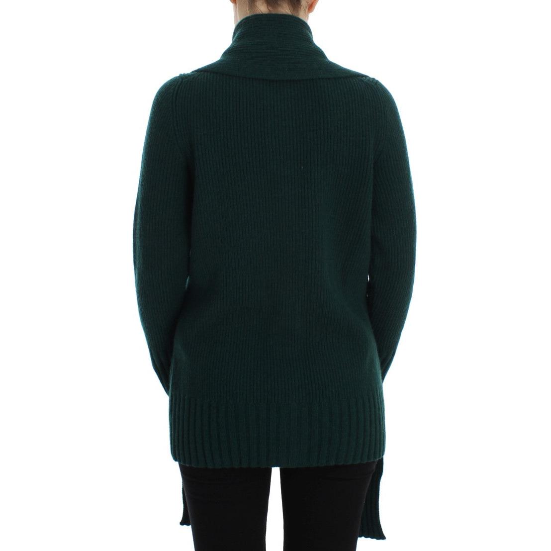 Green Knitted Cashmere Cardigan - coffeewithmee2