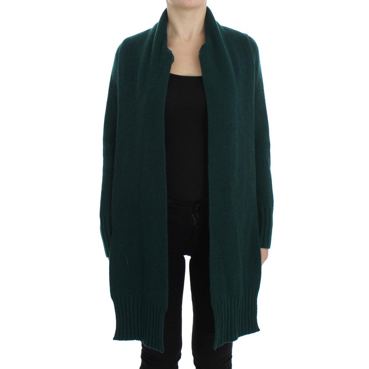 Green Knitted Cashmere Cardigan - coffeewithmee2