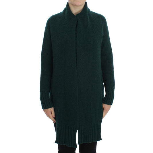 Green Knitted Cashmere Cardigan - coffeewithmee2