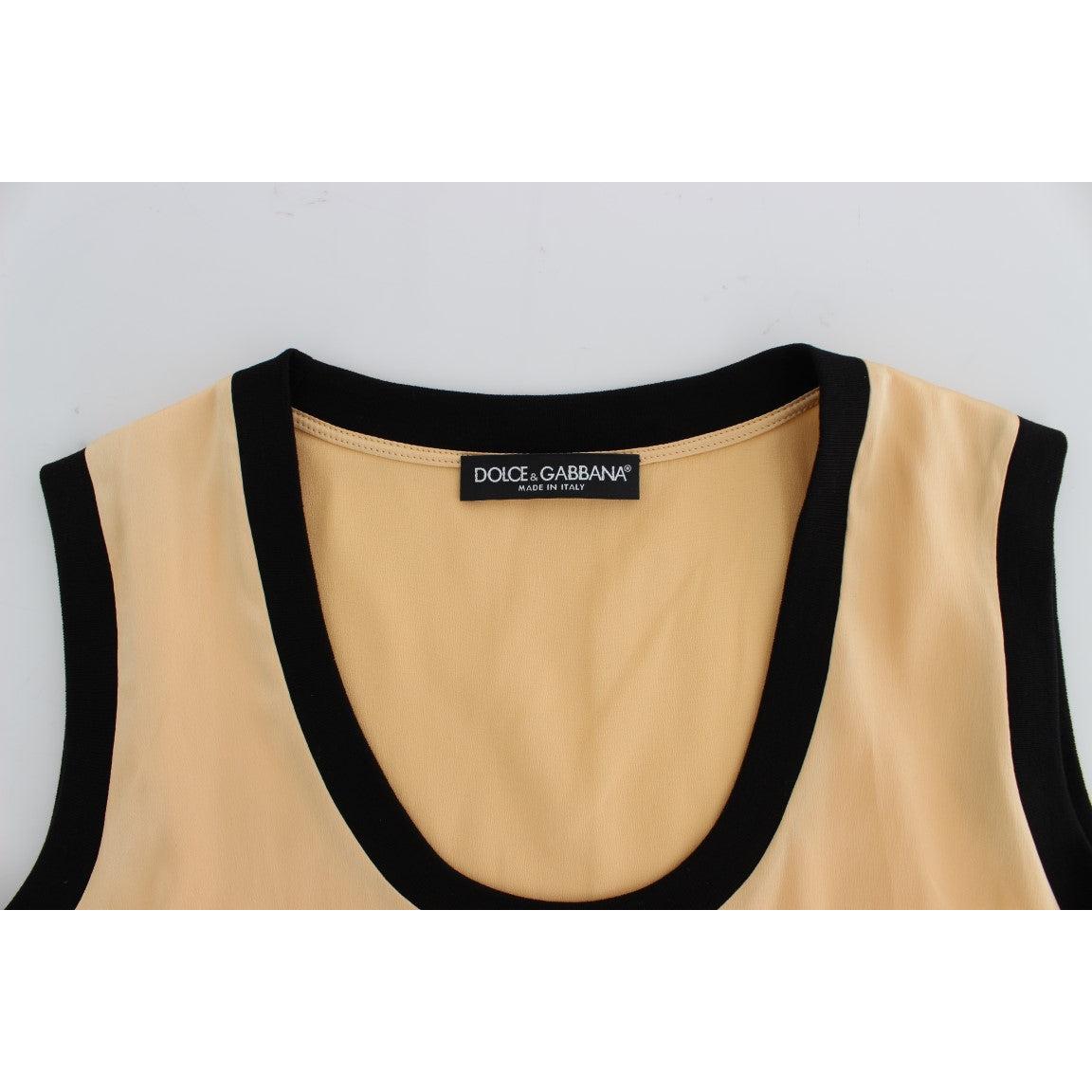 Yellow Silk Stretch Top Blouse T-shirt - coffeewithmee2