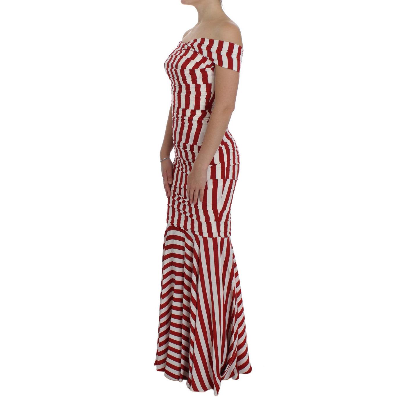 Red White Silk Stretch Dress - coffeewithmee2