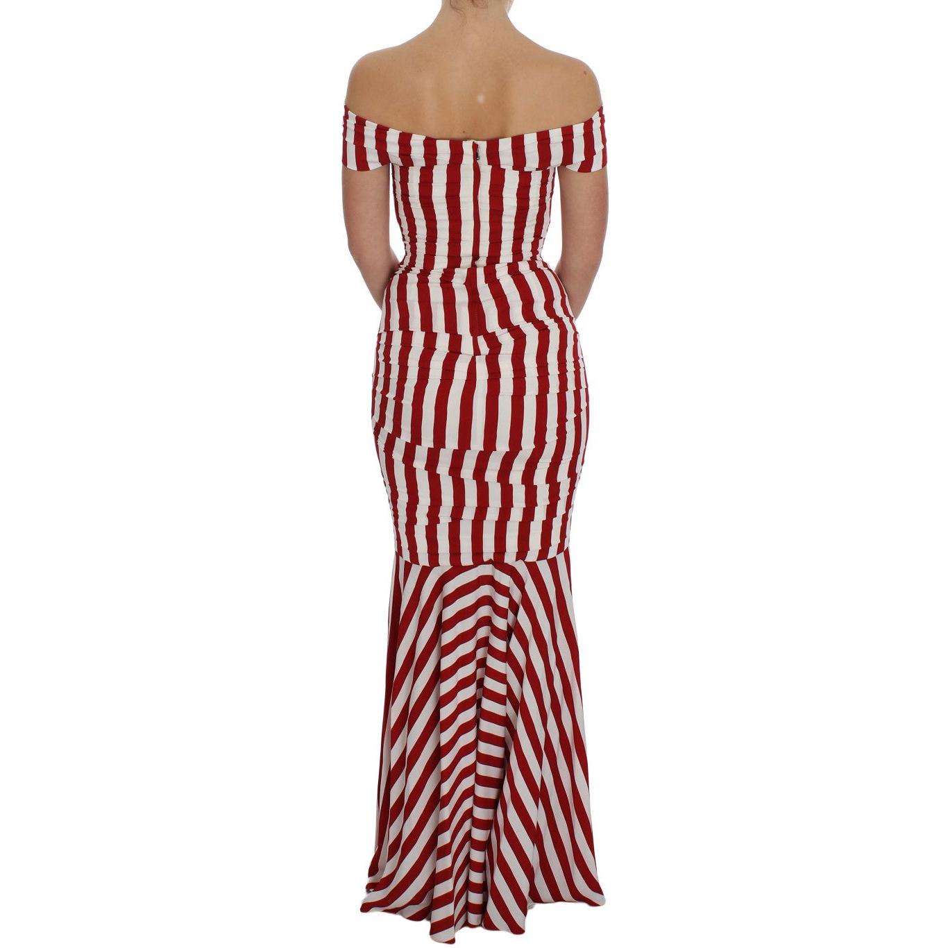 Red White Silk Stretch Dress - coffeewithmee2