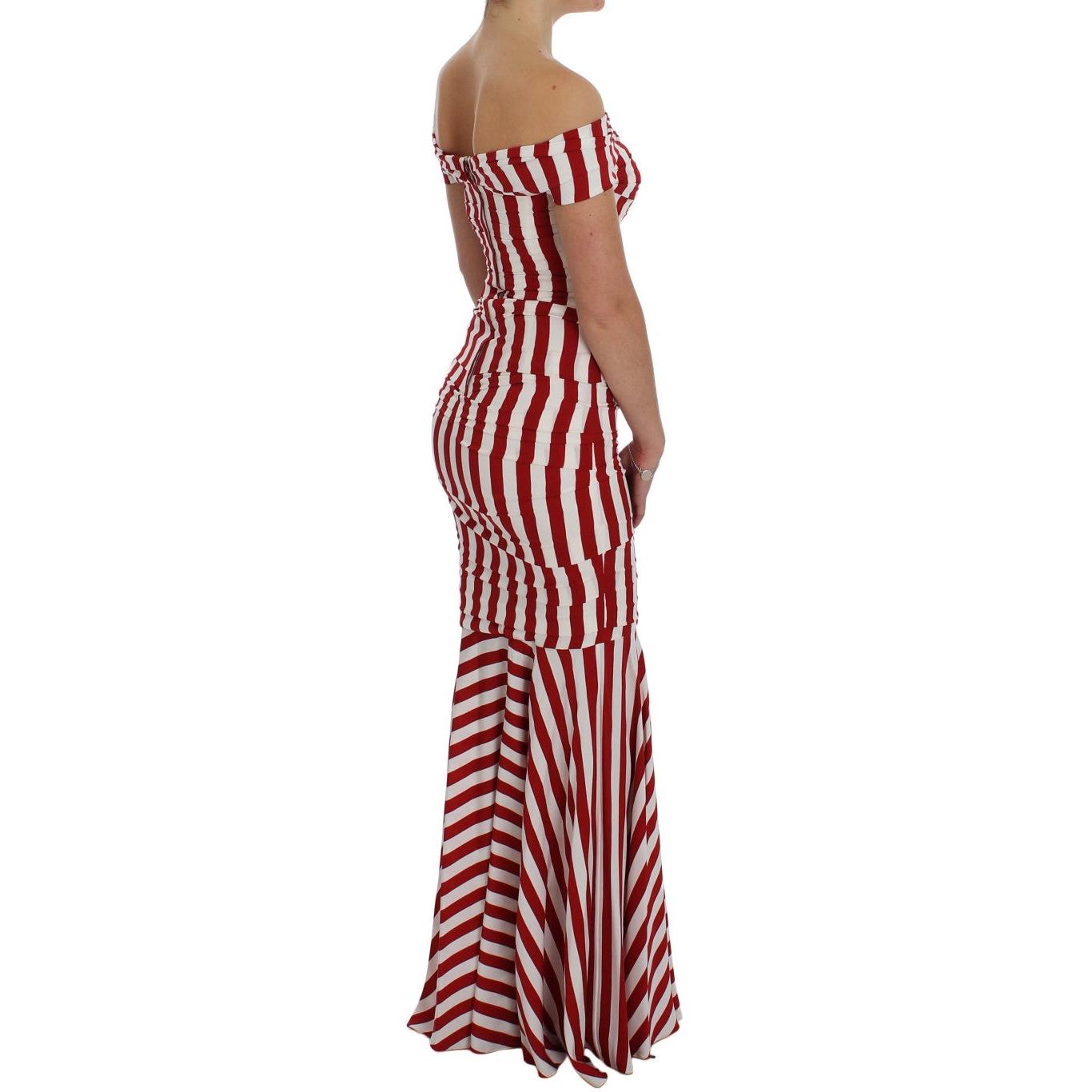 Red White Silk Stretch Dress - coffeewithmee2