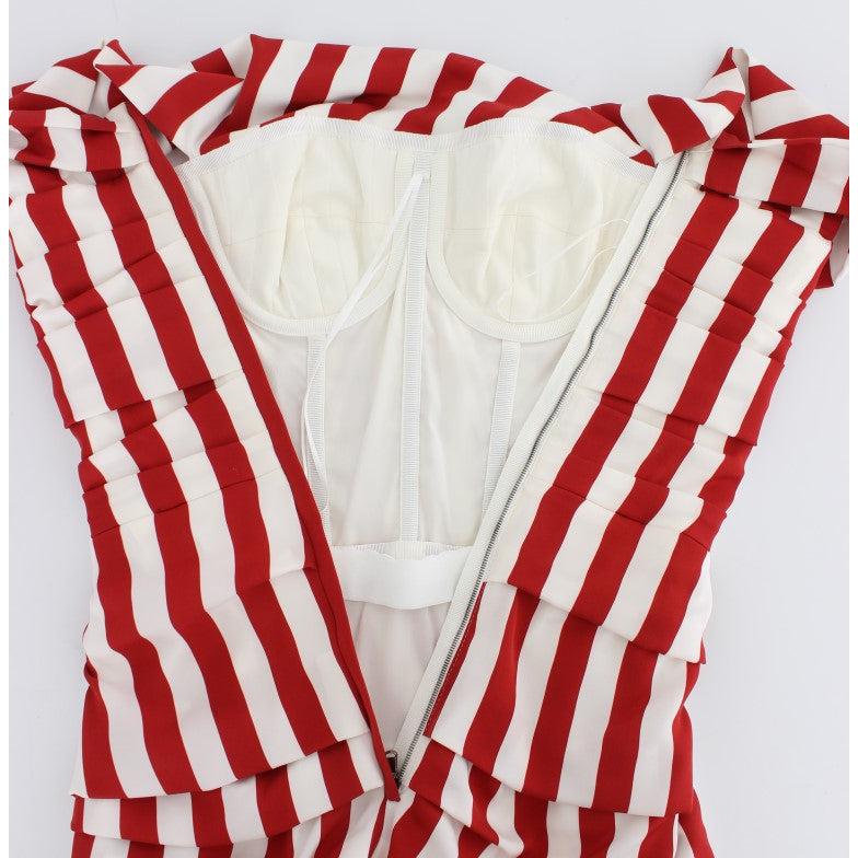 Red White Silk Stretch Dress - coffeewithmee2