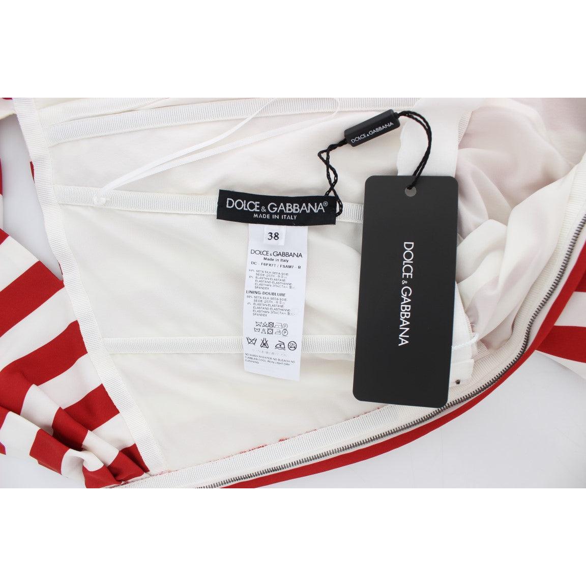 Red White Silk Stretch Dress - coffeewithmee2