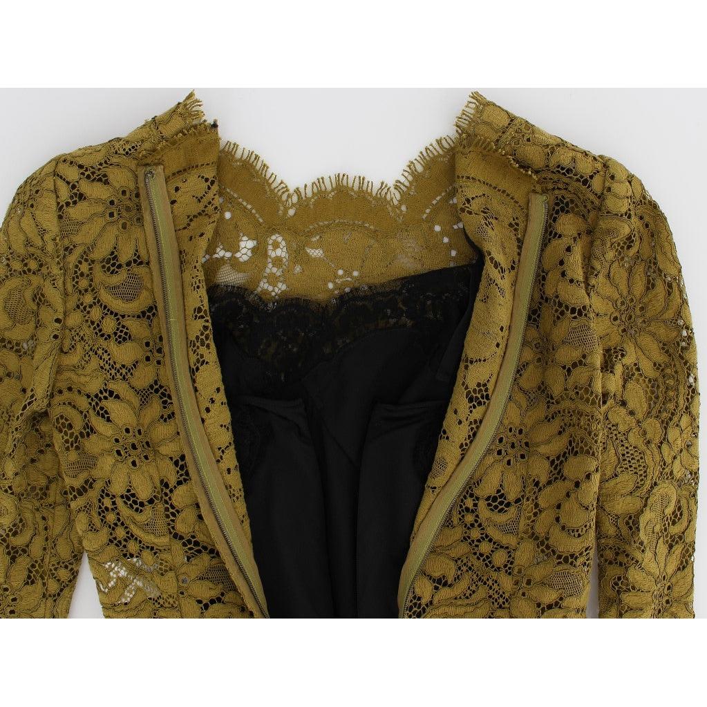 Olive Green Floral Lace Ricamo Maxi Dress - coffeewithmee2