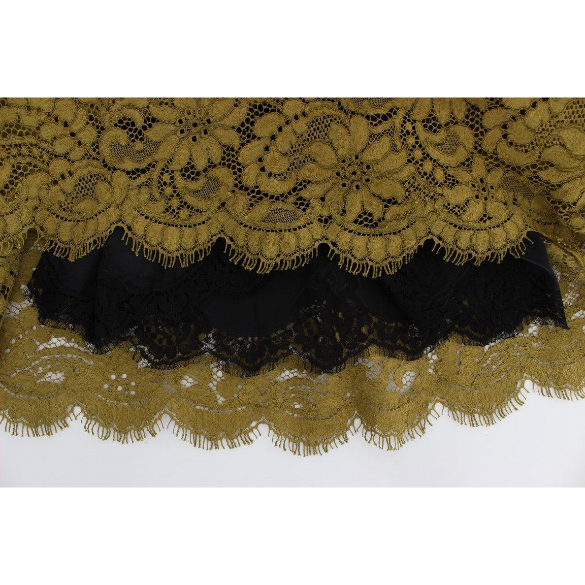 Olive Green Floral Lace Ricamo Maxi Dress - coffeewithmee2