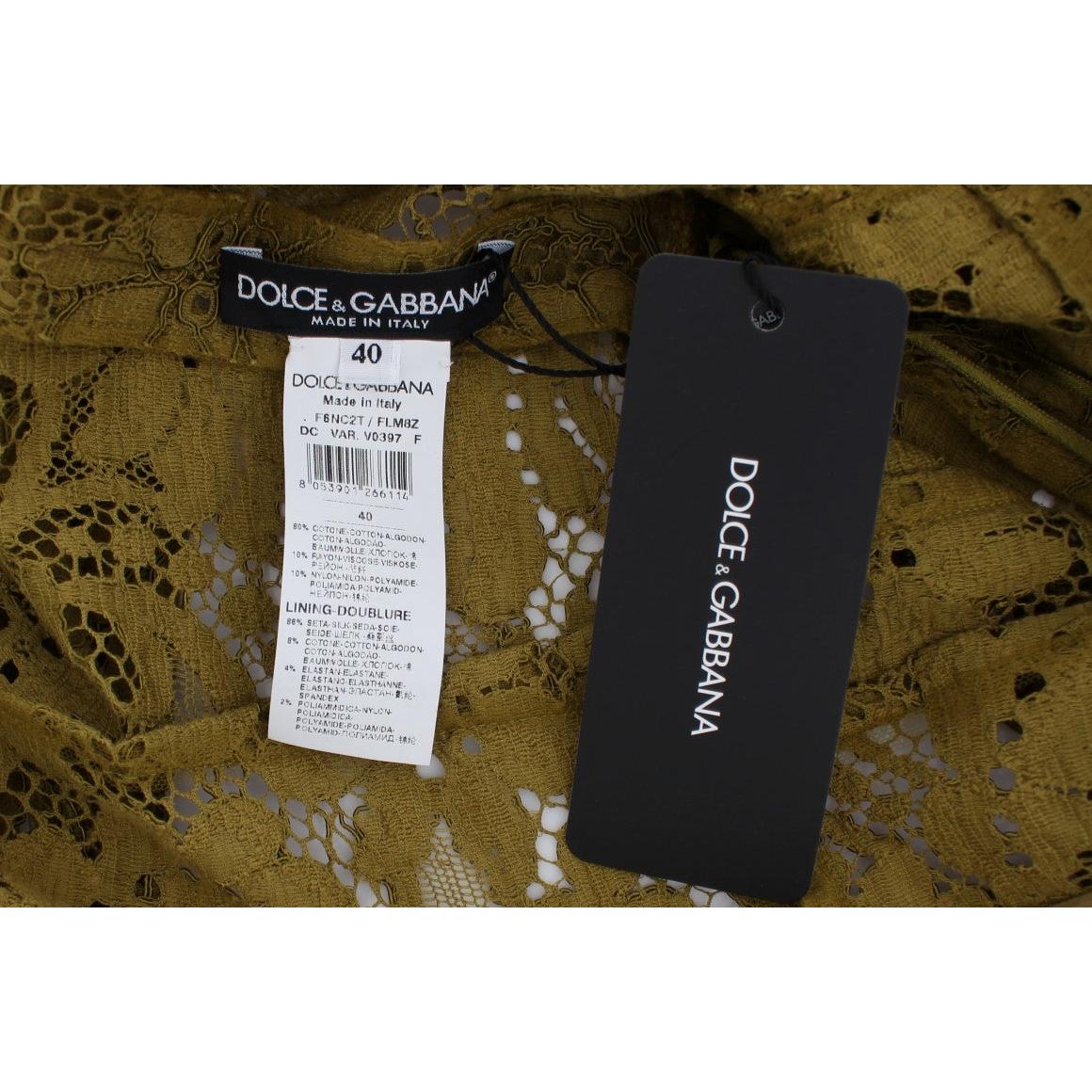 Olive Green Floral Lace Ricamo Maxi Dress - coffeewithmee2