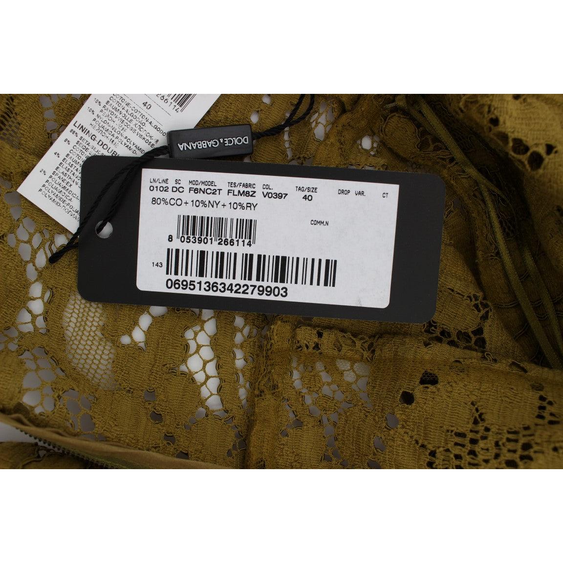 Olive Green Floral Lace Ricamo Maxi Dress - coffeewithmee2