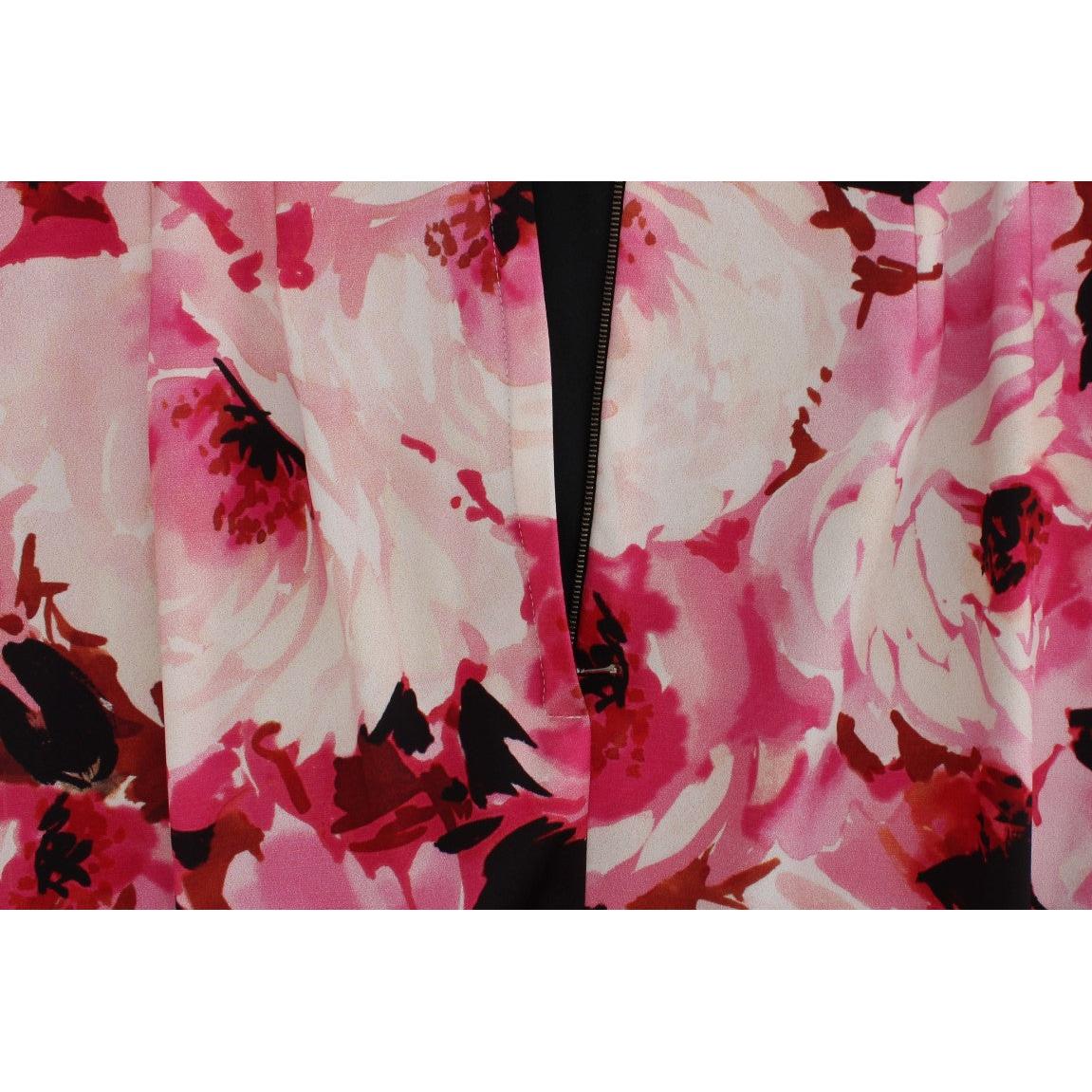 Pink Floral Print Long Maxi Sheath Dress - coffeewithmee2
