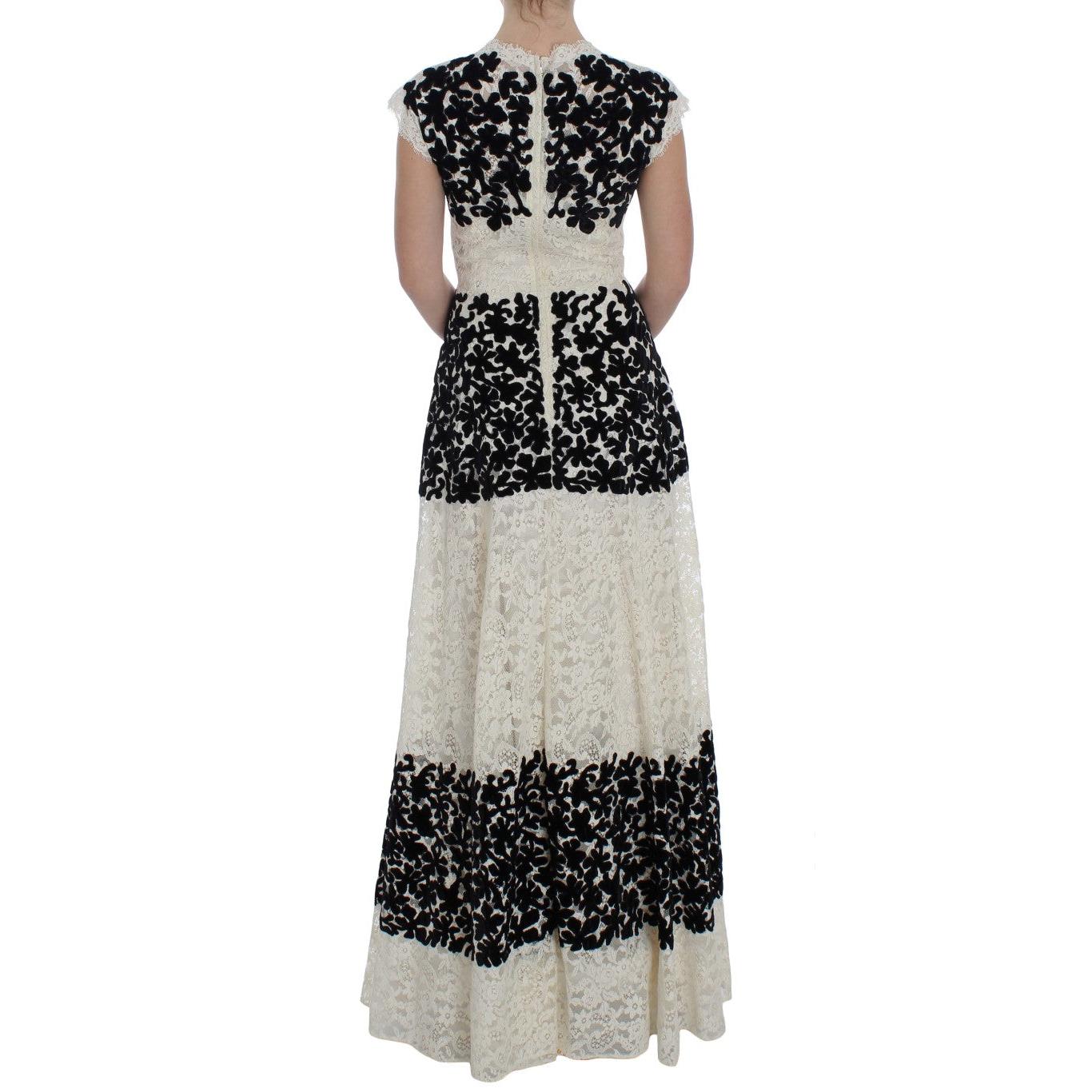 Floral Lace Ricamo Long Ball Maxi Dress - coffeewithmee2