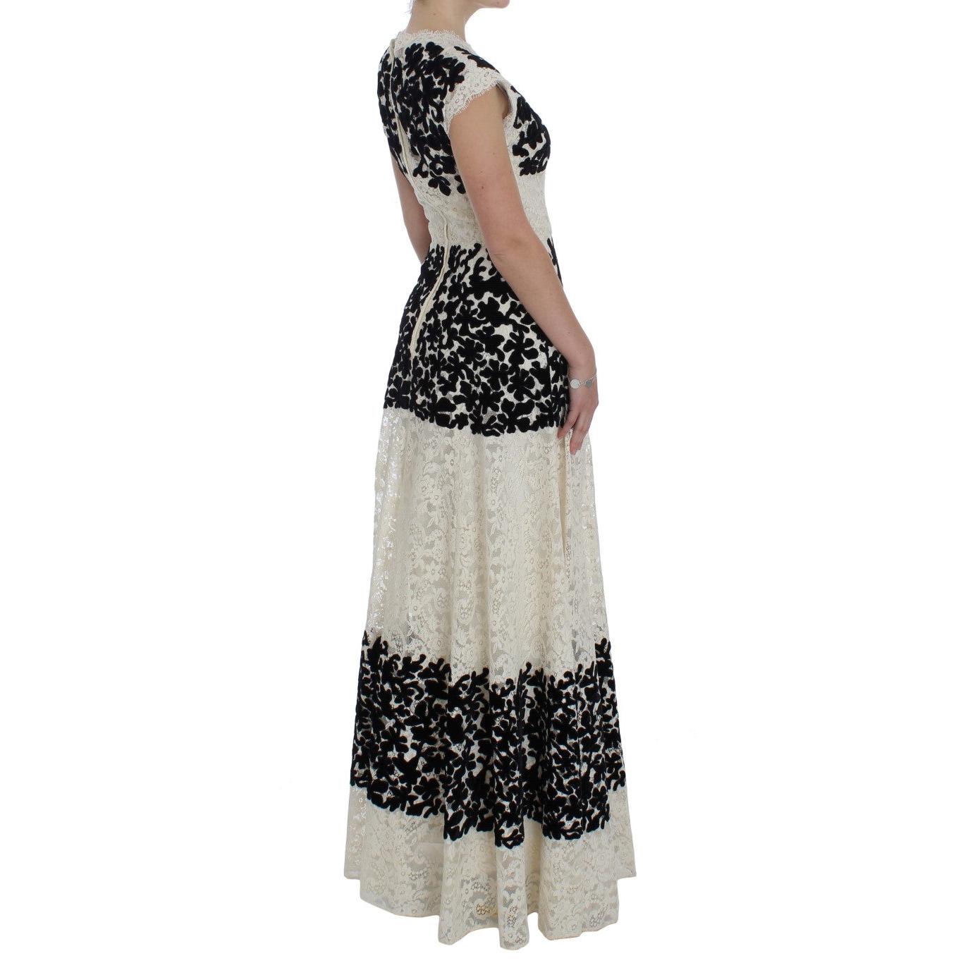 Floral Lace Ricamo Long Ball Maxi Dress - coffeewithmee2