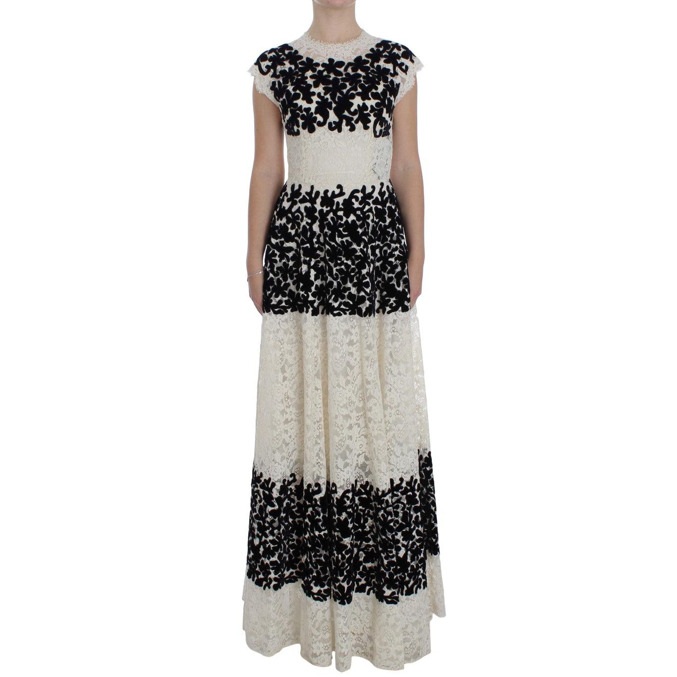 Floral Lace Ricamo Long Ball Maxi Dress - coffeewithmee2