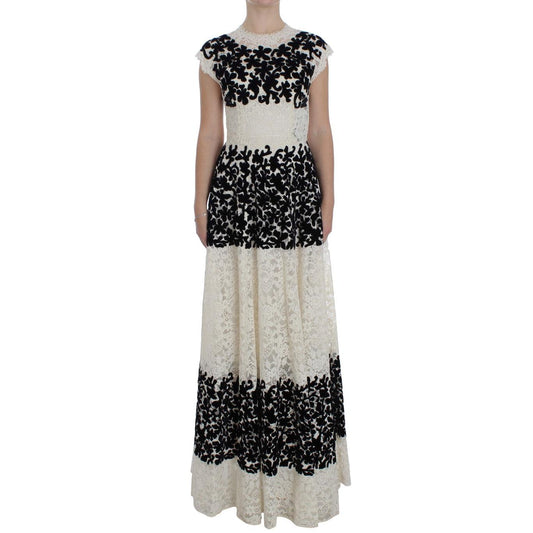 Floral Lace Ricamo Long Ball Maxi Dress - coffeewithmee2