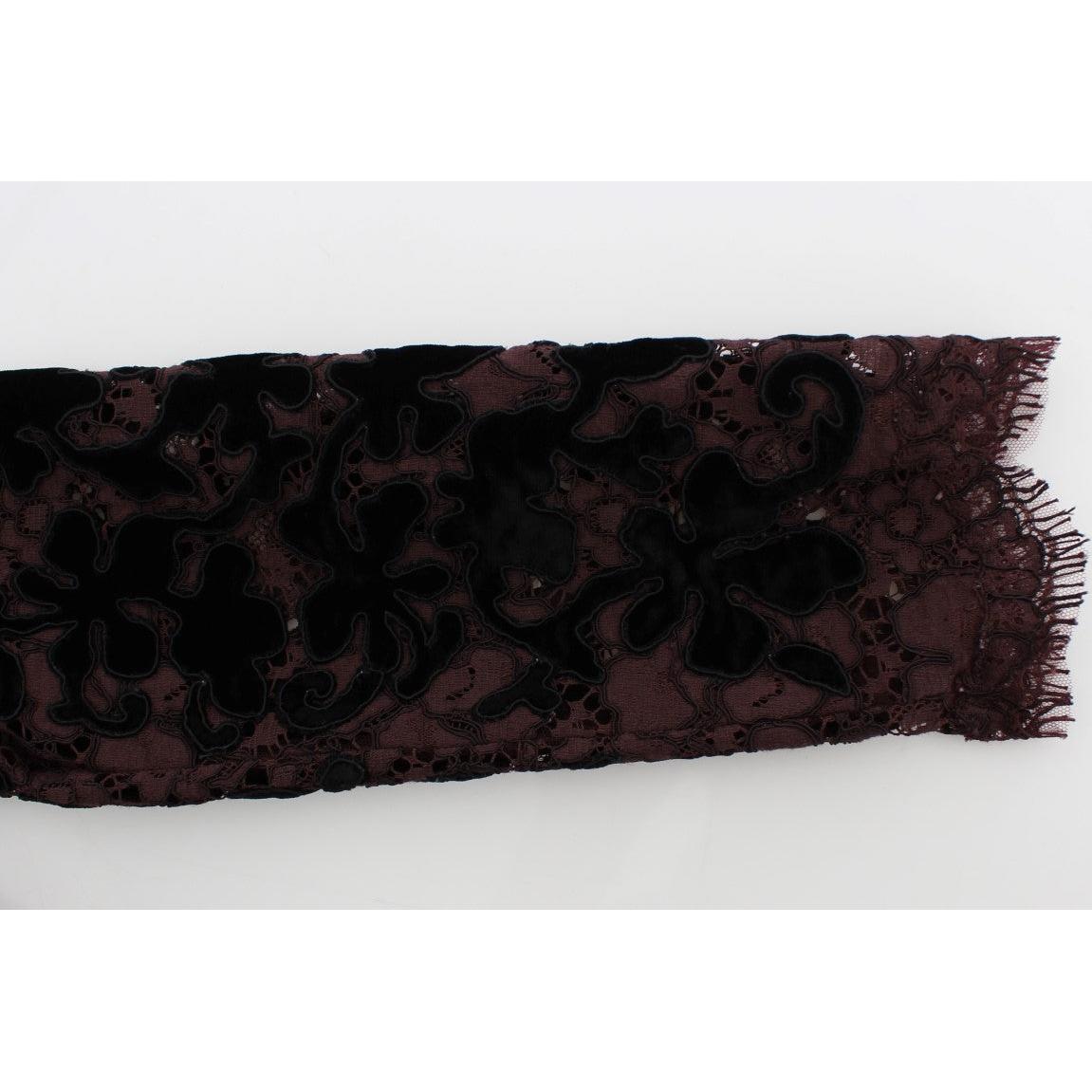 Purple Floral Lace Ricamo Maxi Dress - coffeewithmee2