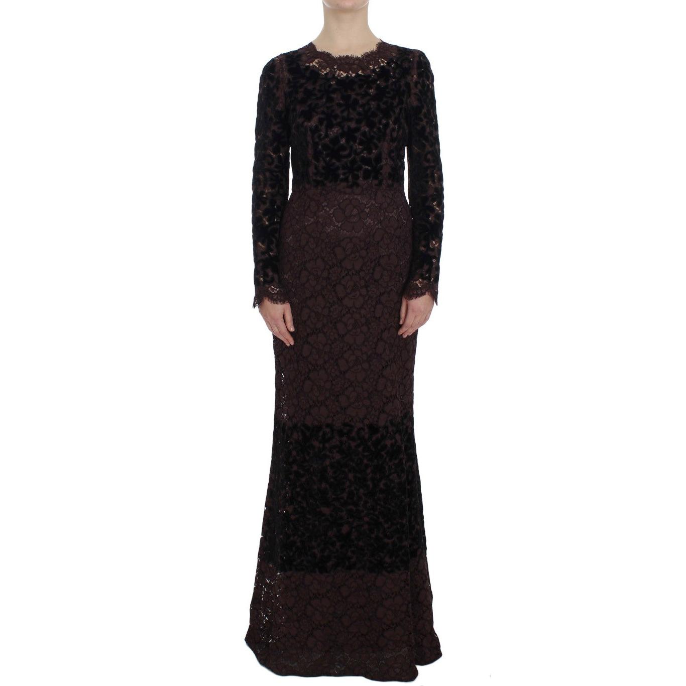 Purple Floral Lace Ricamo Maxi Dress - coffeewithmee2