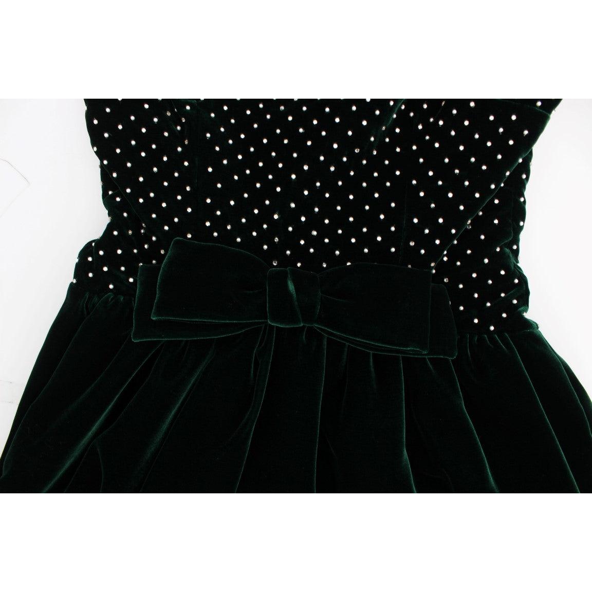 Green Velvet Crystal Long Maxi Dress - coffeewithmee2