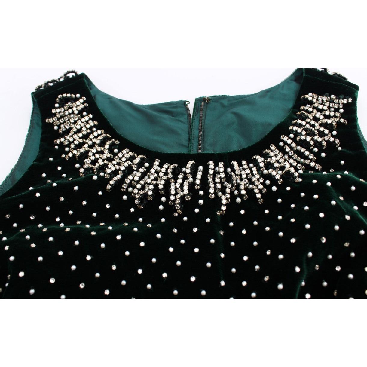 Green Velvet Crystal Long Maxi Dress - coffeewithmee2