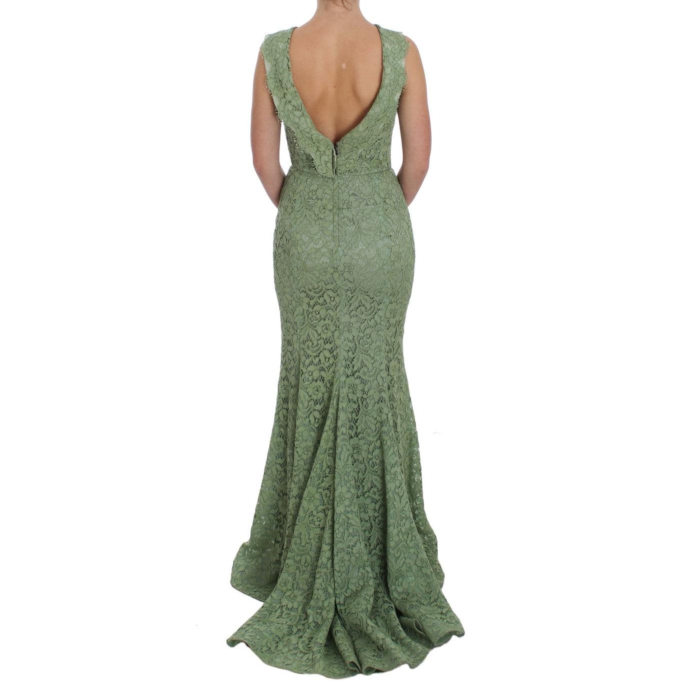 Green Floral Lace Sheath Maxi Dress - coffeewithmee2