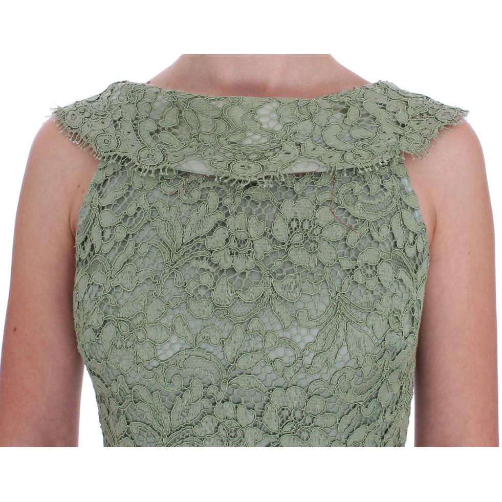 Green Floral Lace Sheath Maxi Dress - coffeewithmee2