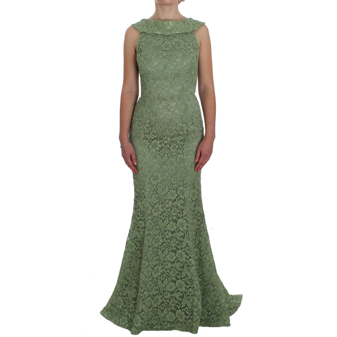 Green Floral Lace Sheath Maxi Dress - coffeewithmee2