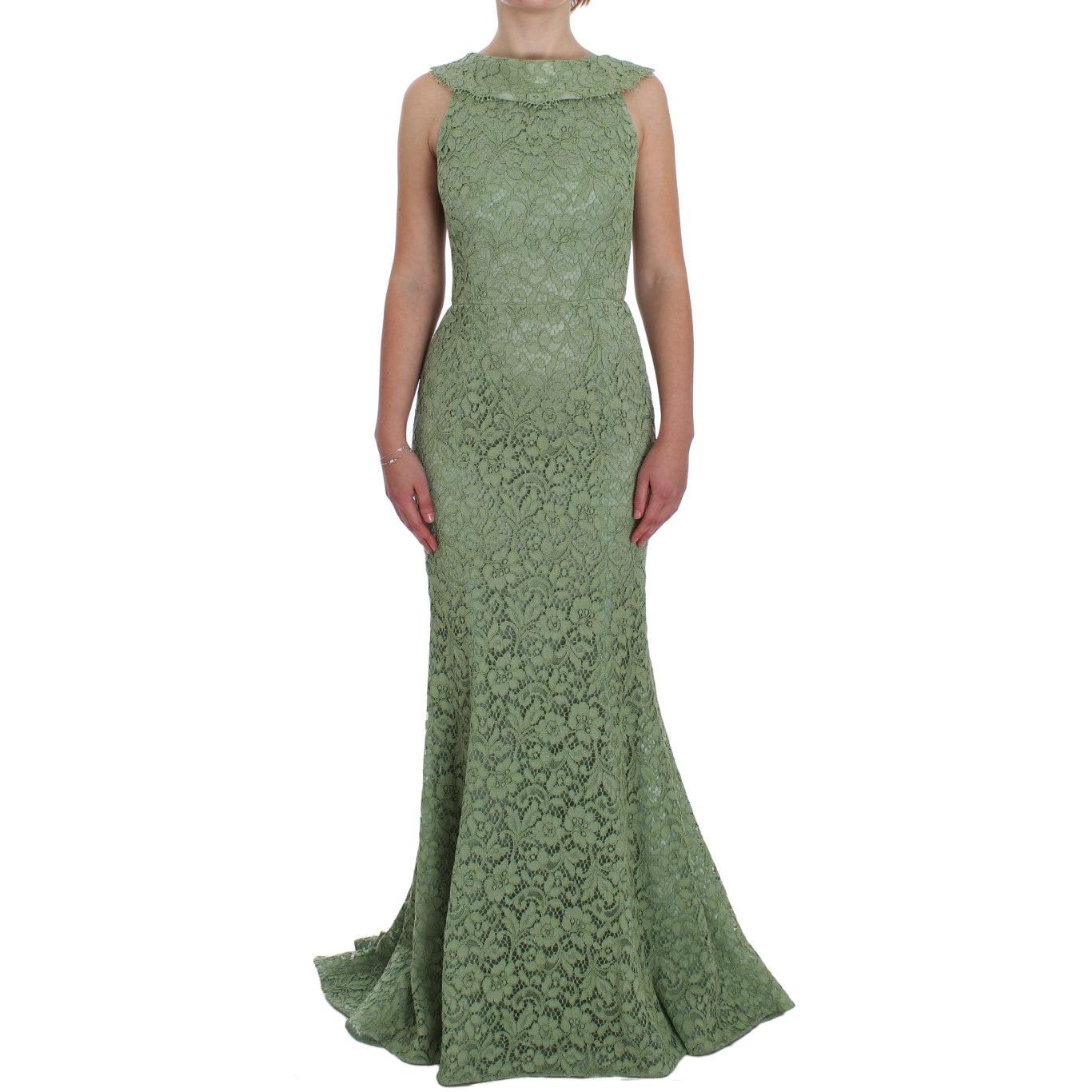 Green Floral Lace Sheath Maxi Dress - coffeewithmee2