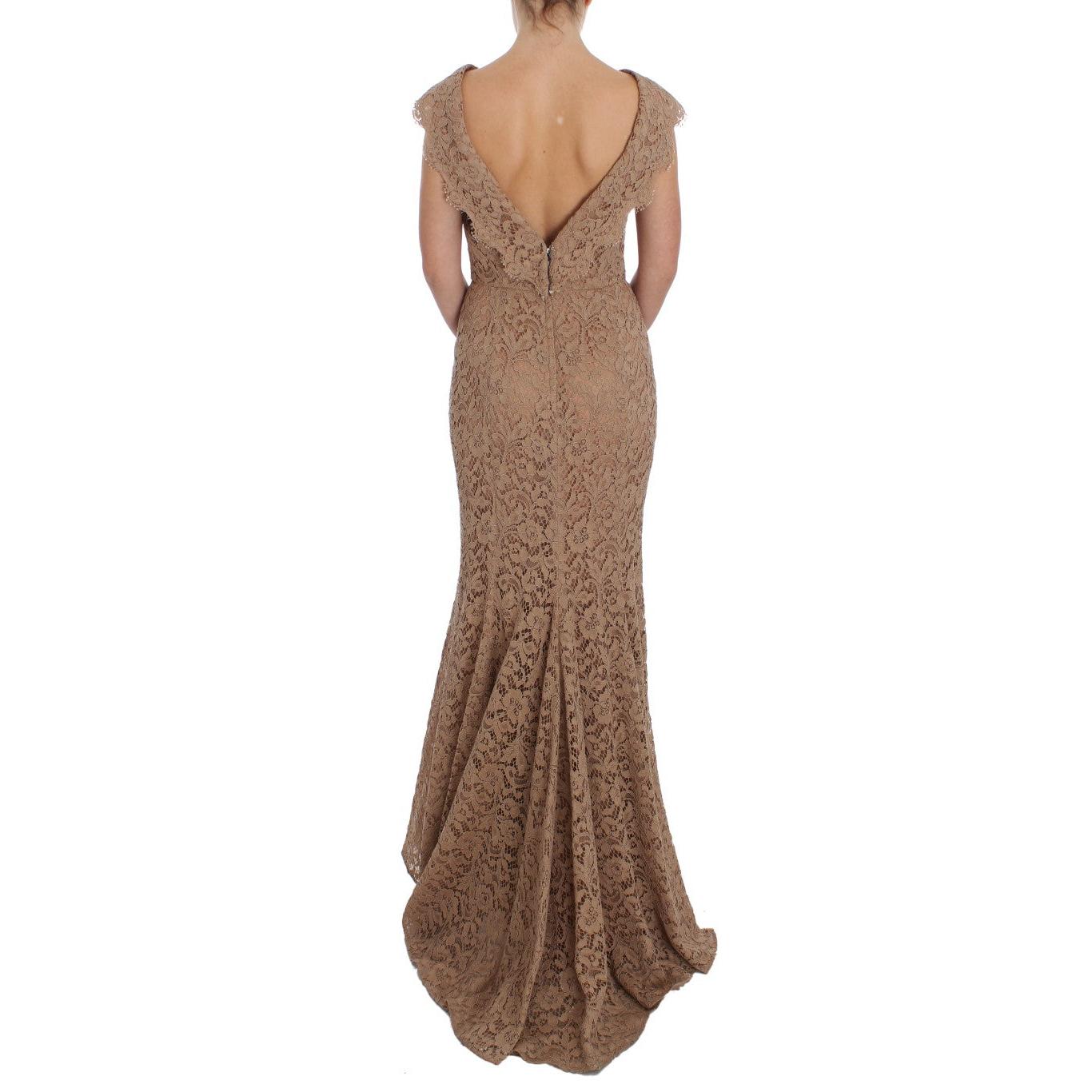 Pink Floral Lace Full Length Sheath Dress - coffeewithmee2